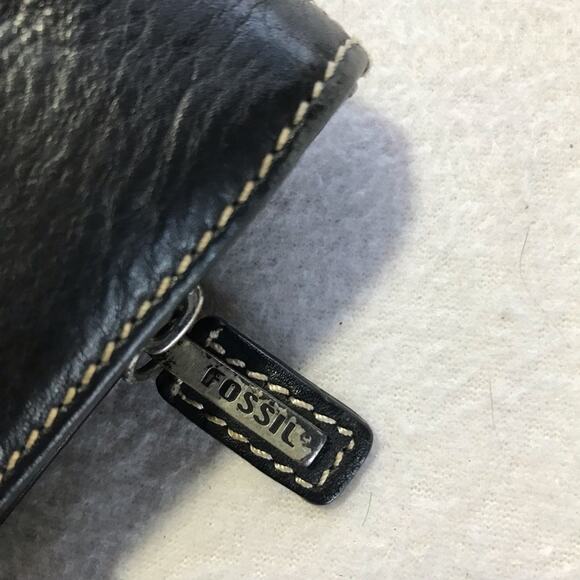 Fossil black leather mini tote bag 75082 casual everyday purse - Picture 10 of 16